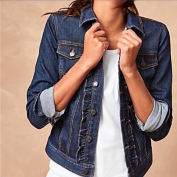 Talbots Denim Ruffle Jacket - Picture 1 of 7
